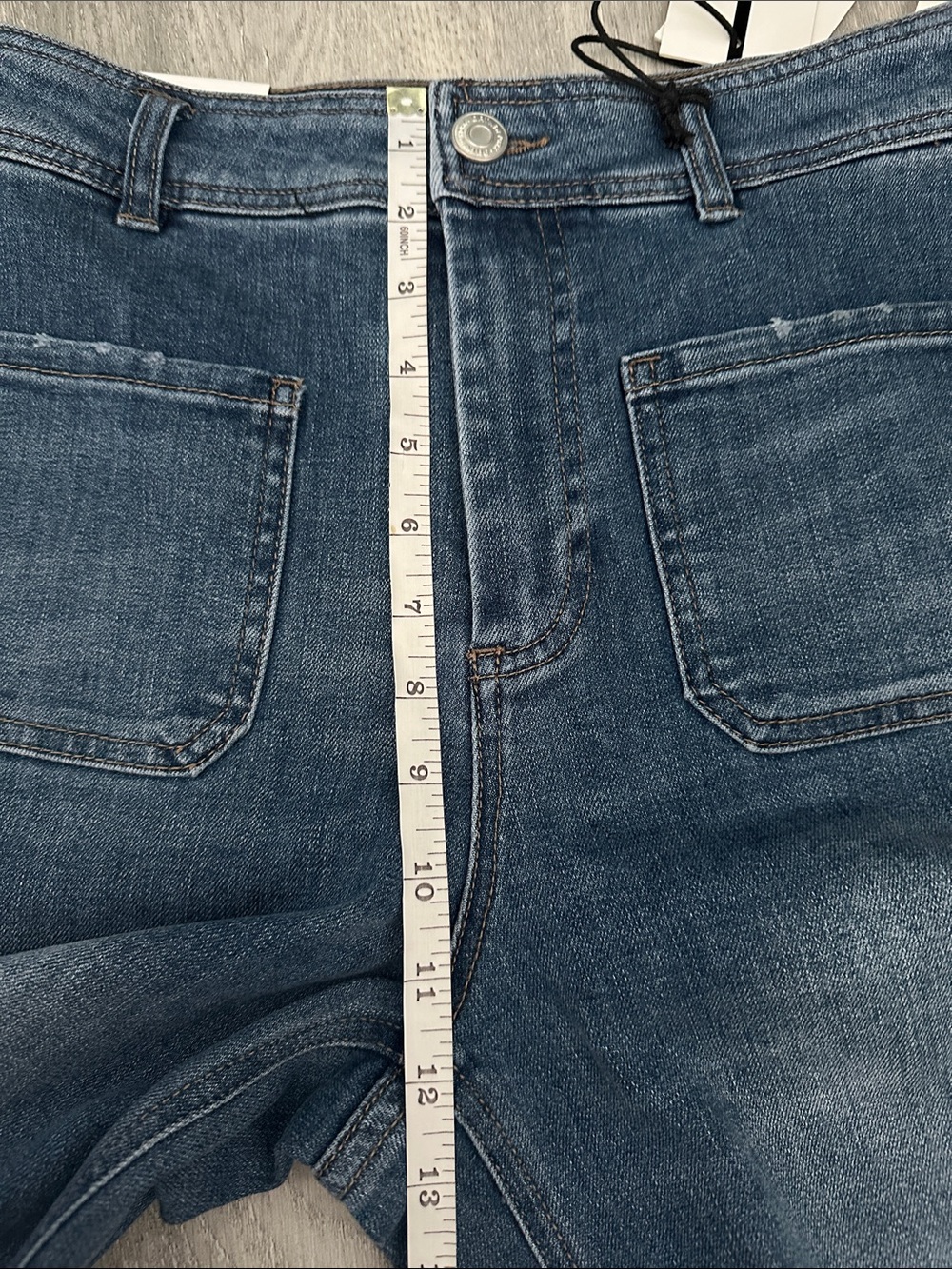 Oat New York High Rise Wide-Leg Jeans in Medium Blue Wash size 6 - Picture 8 of 9